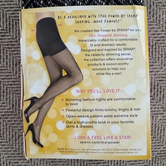 Spanx Center-Stage Open-Weave Shaping Tights in Black - Picture 3 of 6